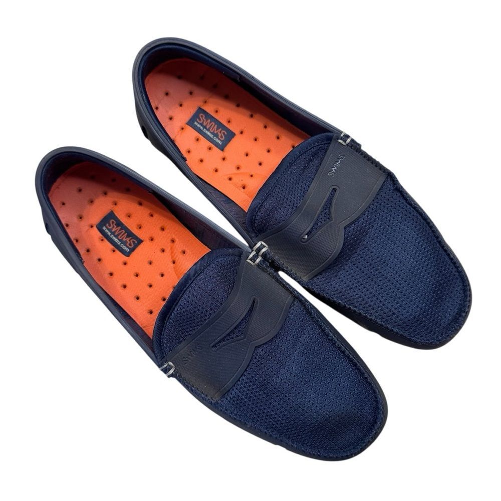 Swims Men's Penny Loafers Deck Shoes Navy Blue Size US 9